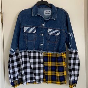 Wren & Glory “Smart Kids” Denim & Flannel Jacket